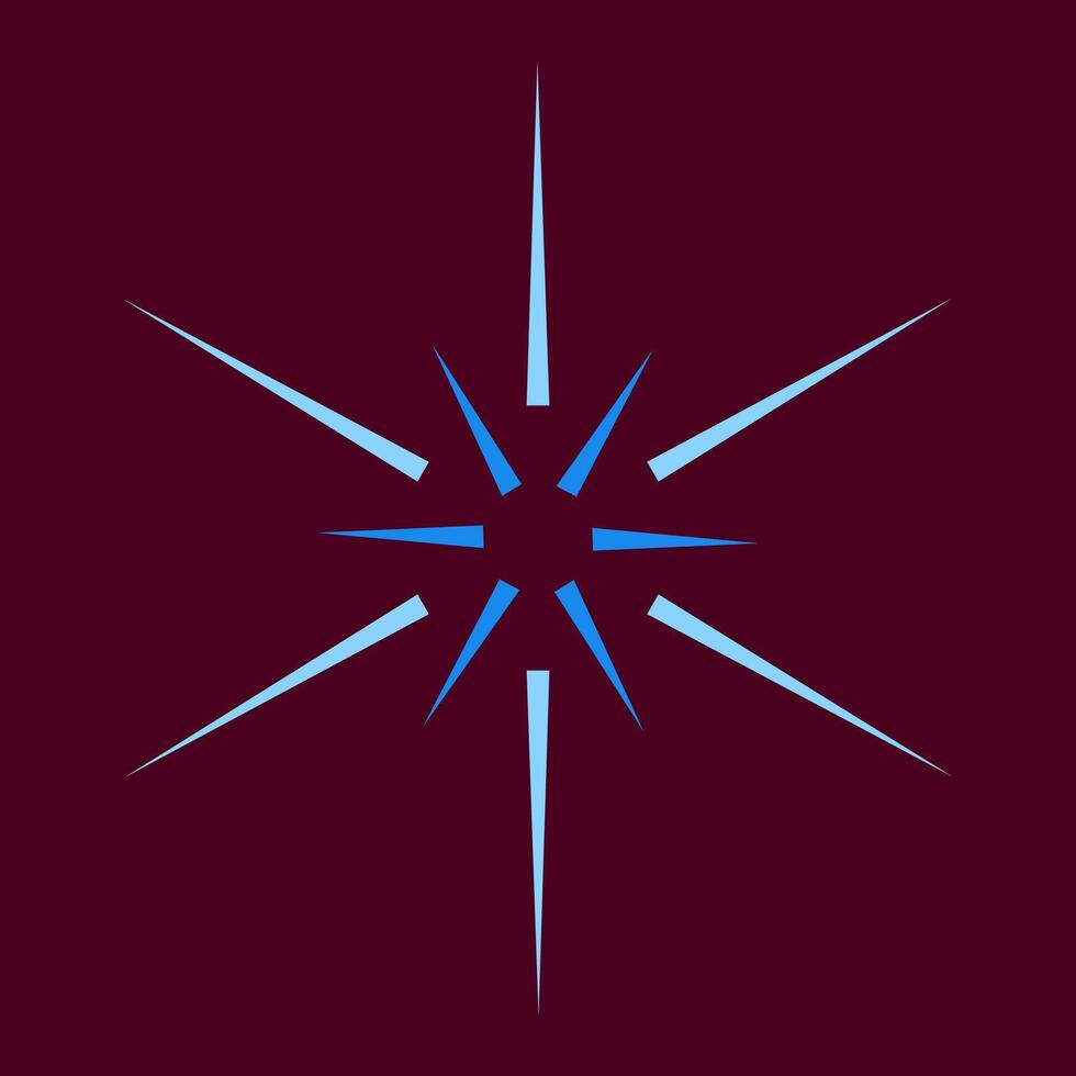 Blue spark isolated on dark red background vector