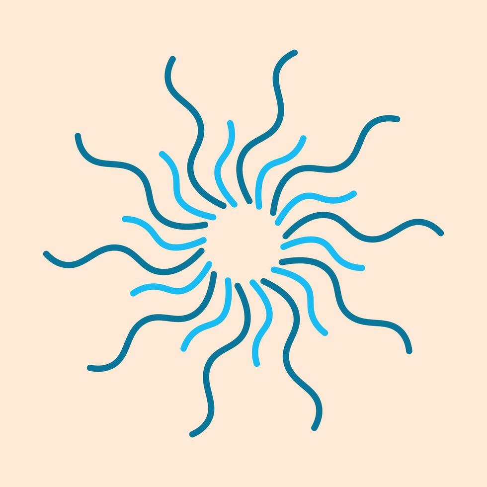 Spark in sun shape isolated on beige background vector