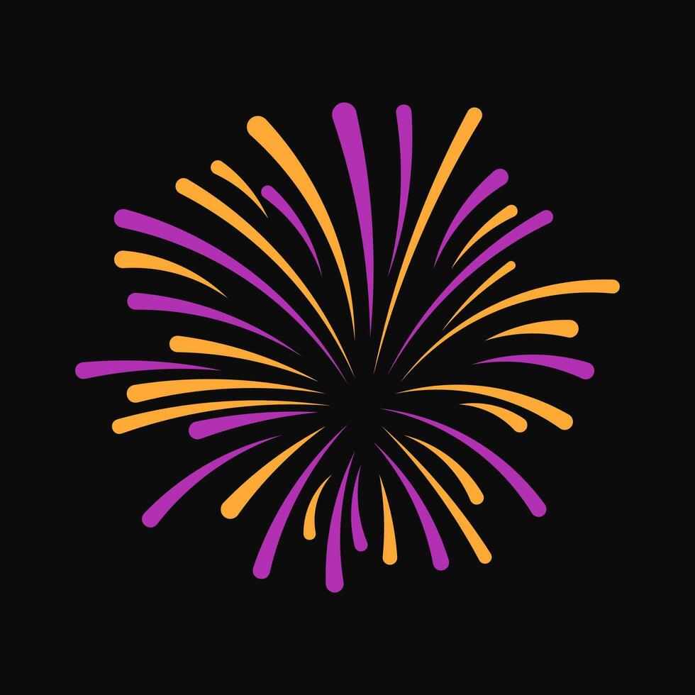 Fireworks isolated on black background vector