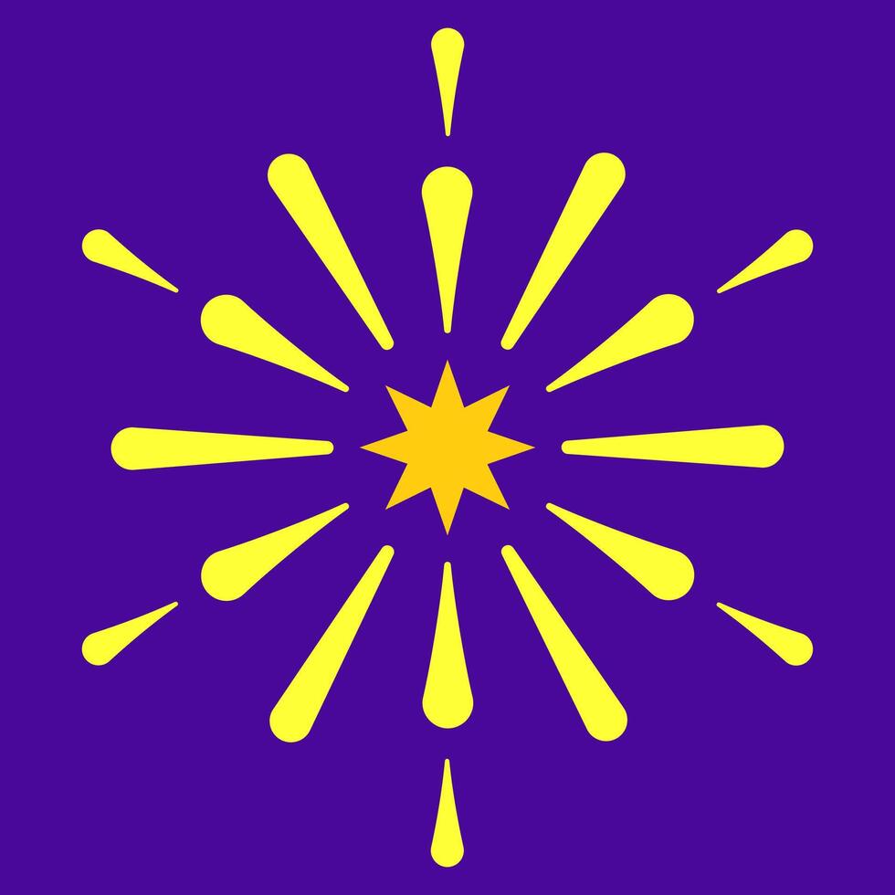 Star burst isolated on blue background vector