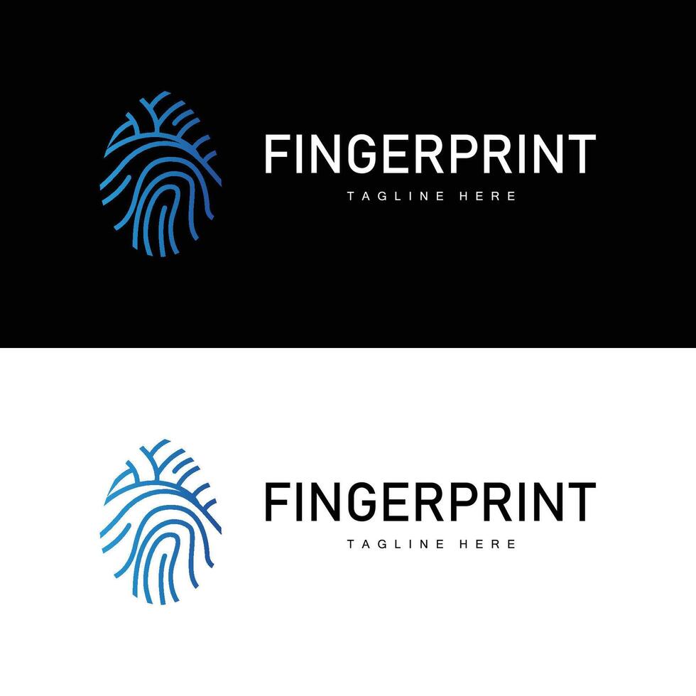 Simple and elegant modern identity fingerprint logo technology design for business branding vector
