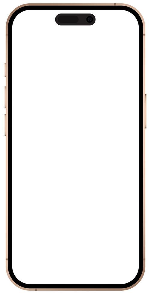 illustration of mobile phone 16 mockup front view isolated transparent. Smartphone or gadget or cellphone cut out screen template. eps10 vector