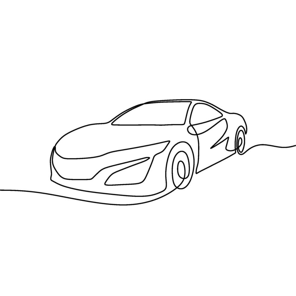 How to draw a car in one line vector