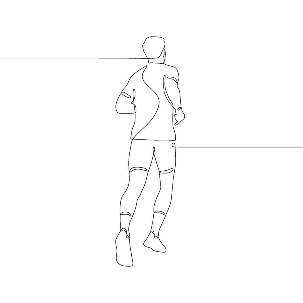 A line drawing of a man running vector