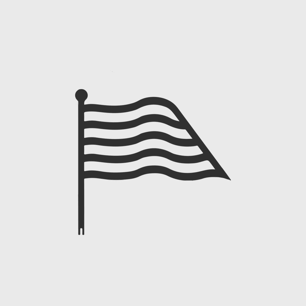 An icon of a flag waving in the wind vector