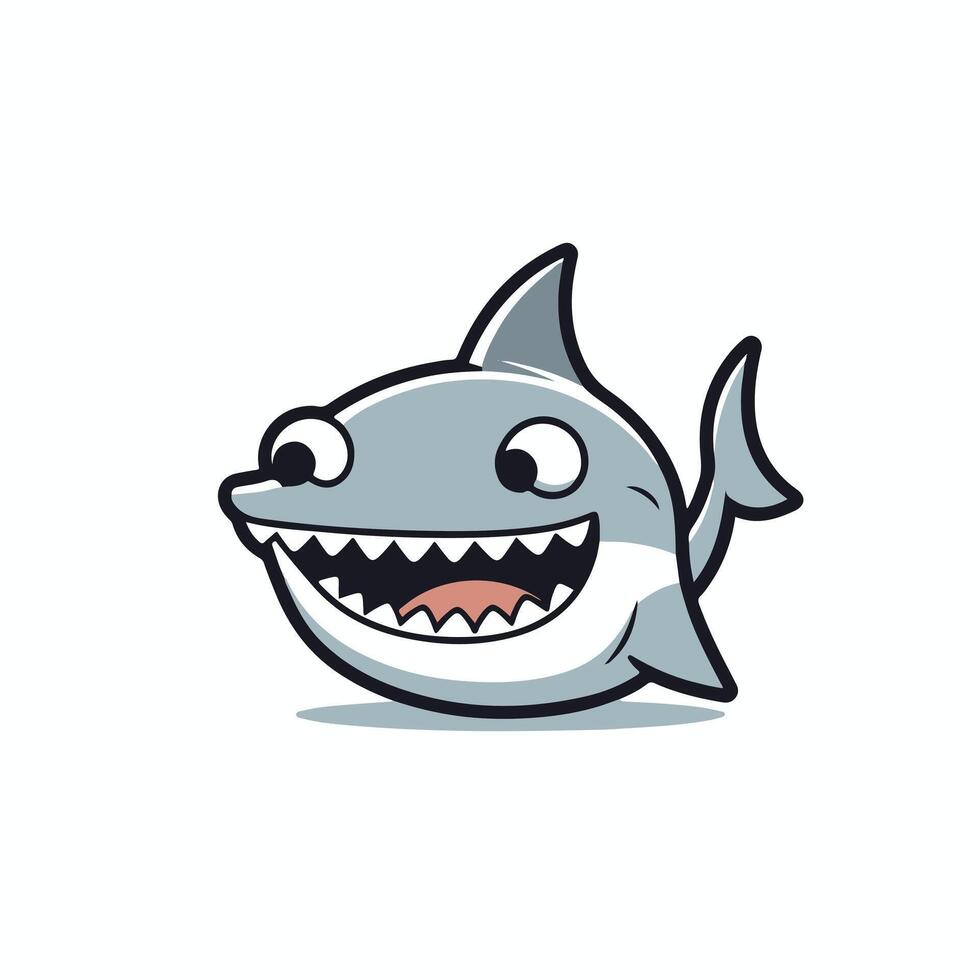 A cartoon shark with open mouth and teeth vector