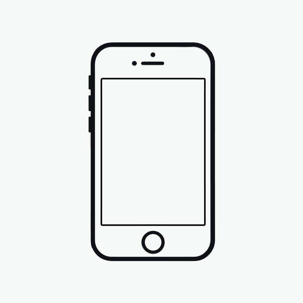 An illustration of a smartphone with a blank screen vector
