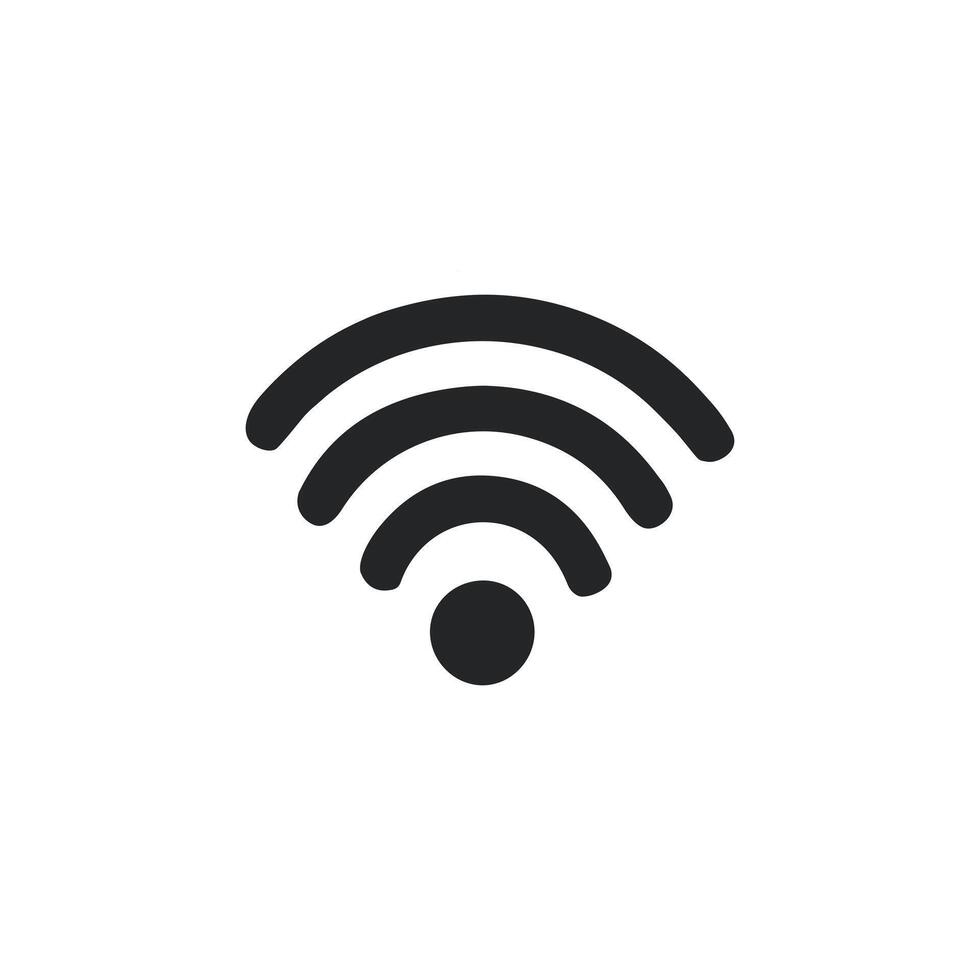 A black and white image of a wifi symbol vector