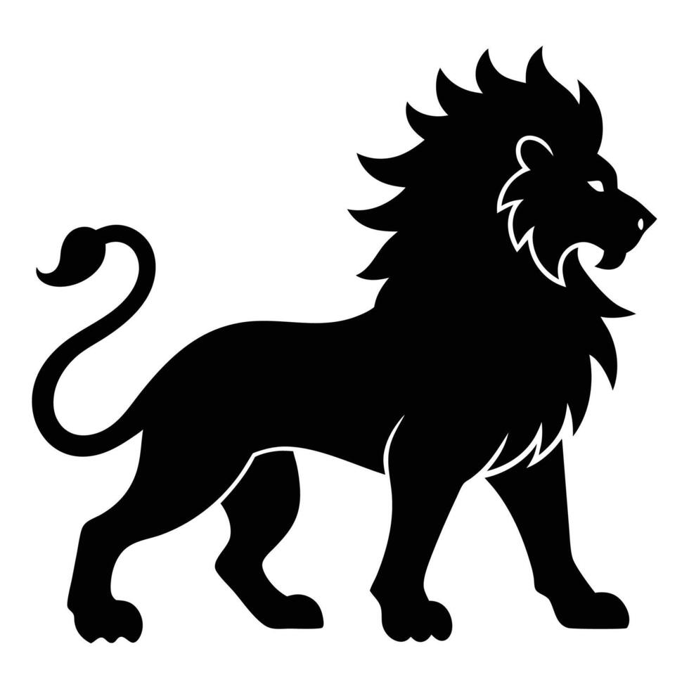 A black lion silhouette on a white background vector