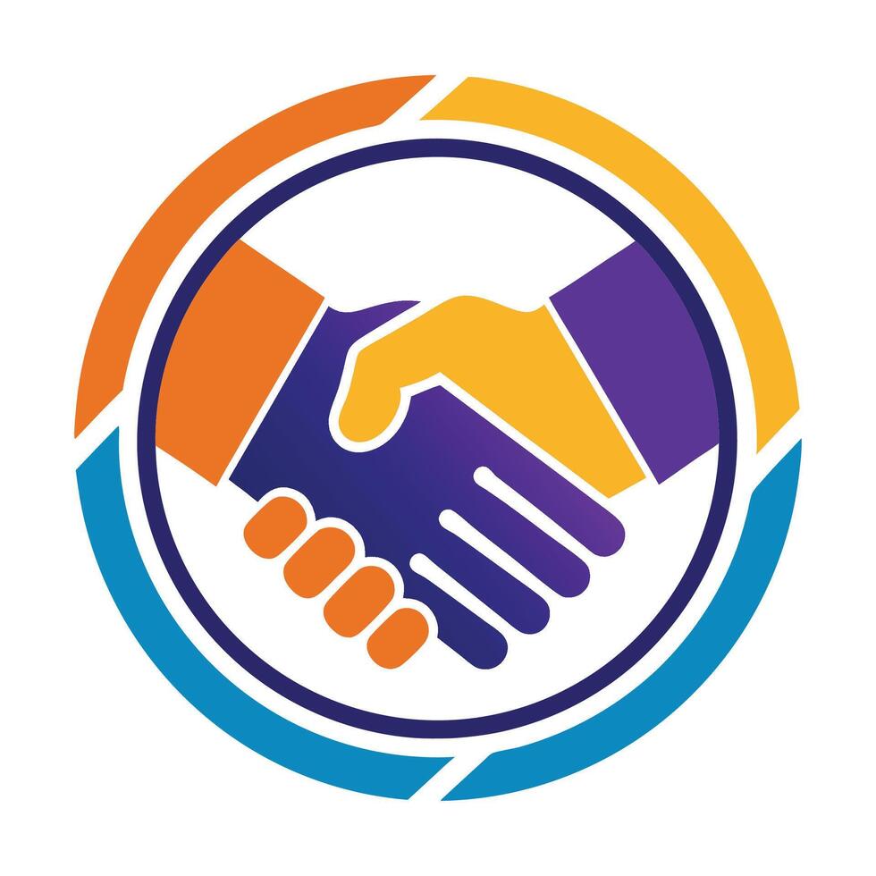 A logo for a company that is called handshake vector