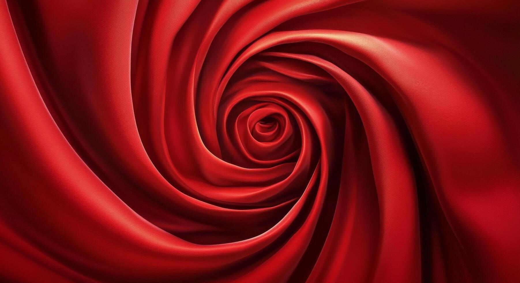 Close-up of a vibrant red rose petal displaying intricate details and natural curves in soft light photo