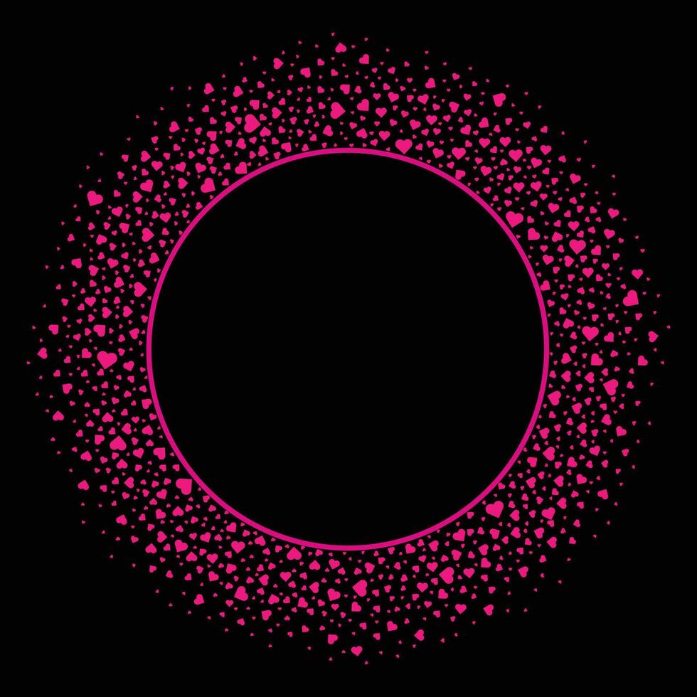 Circle Frame With Love Glitter All Around vector