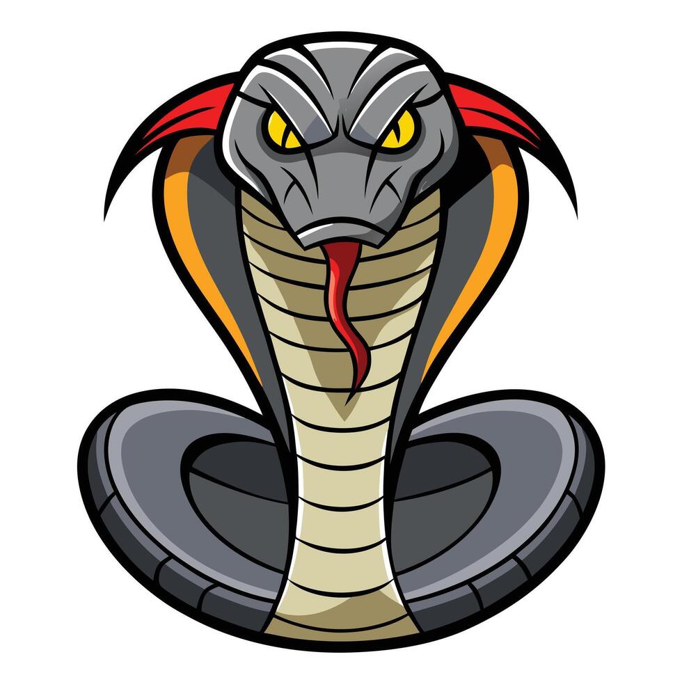 Cobra head mascot cartoon illustration illustration vector