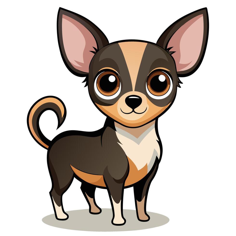 A cartoon chihuahua dog standing on a white background vector