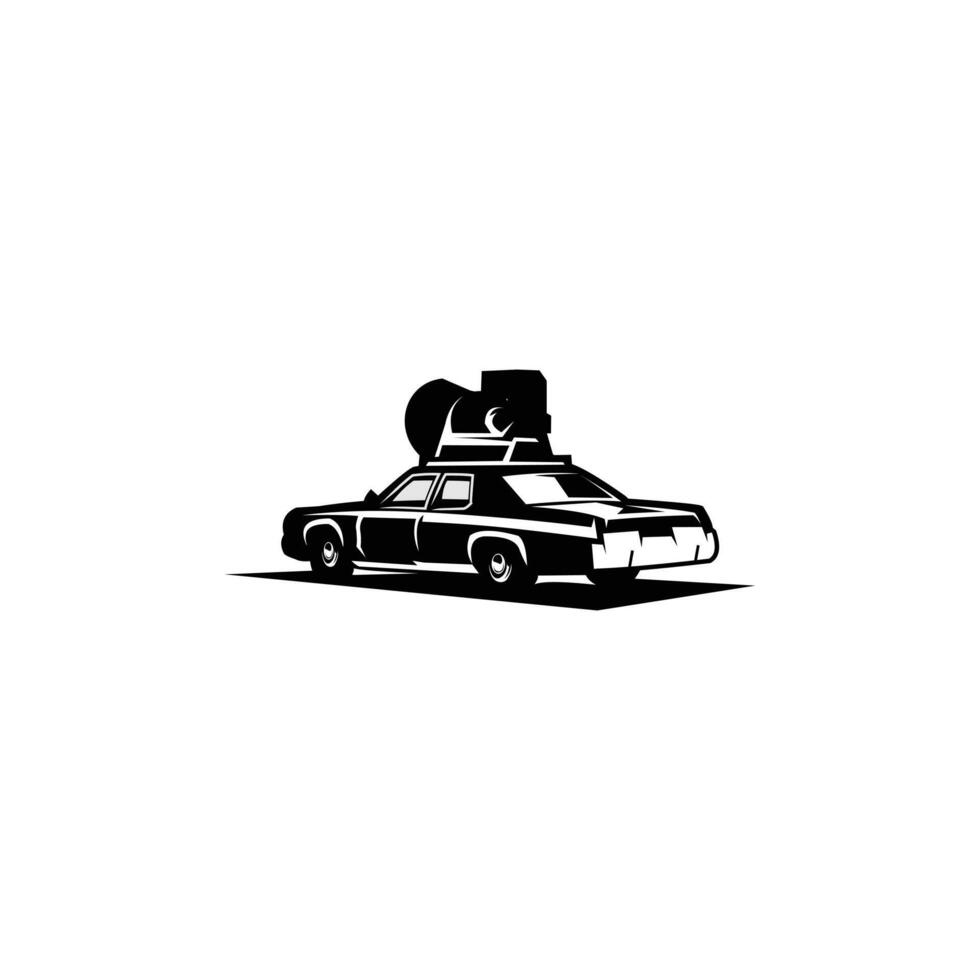 Bluesmobile silhouette. side view isolated white background. Best for badges, emblems, icons, sticker designs, classic car industry. available in eps 10. vector