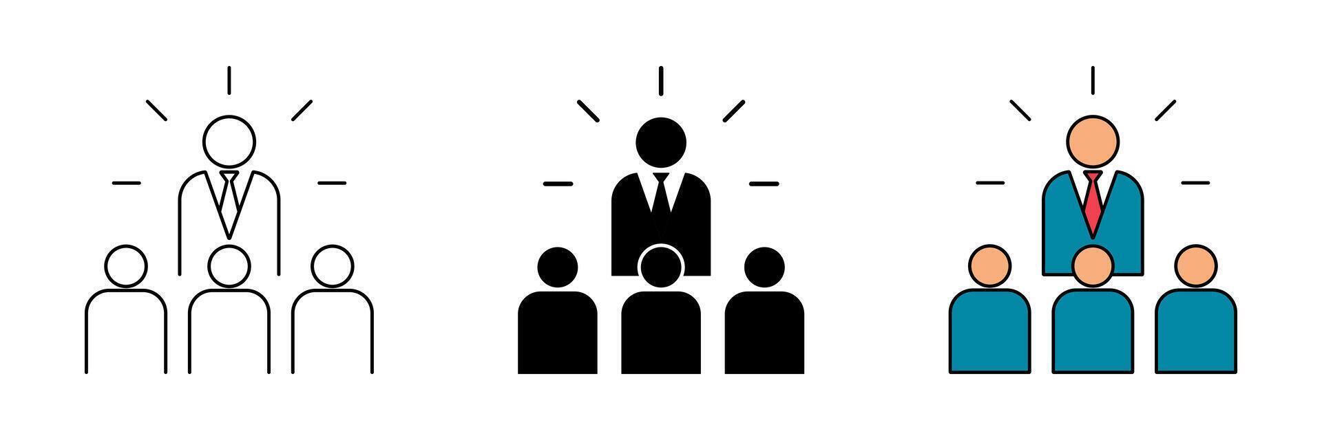 leadership icon set. modern design isolated on white background vector