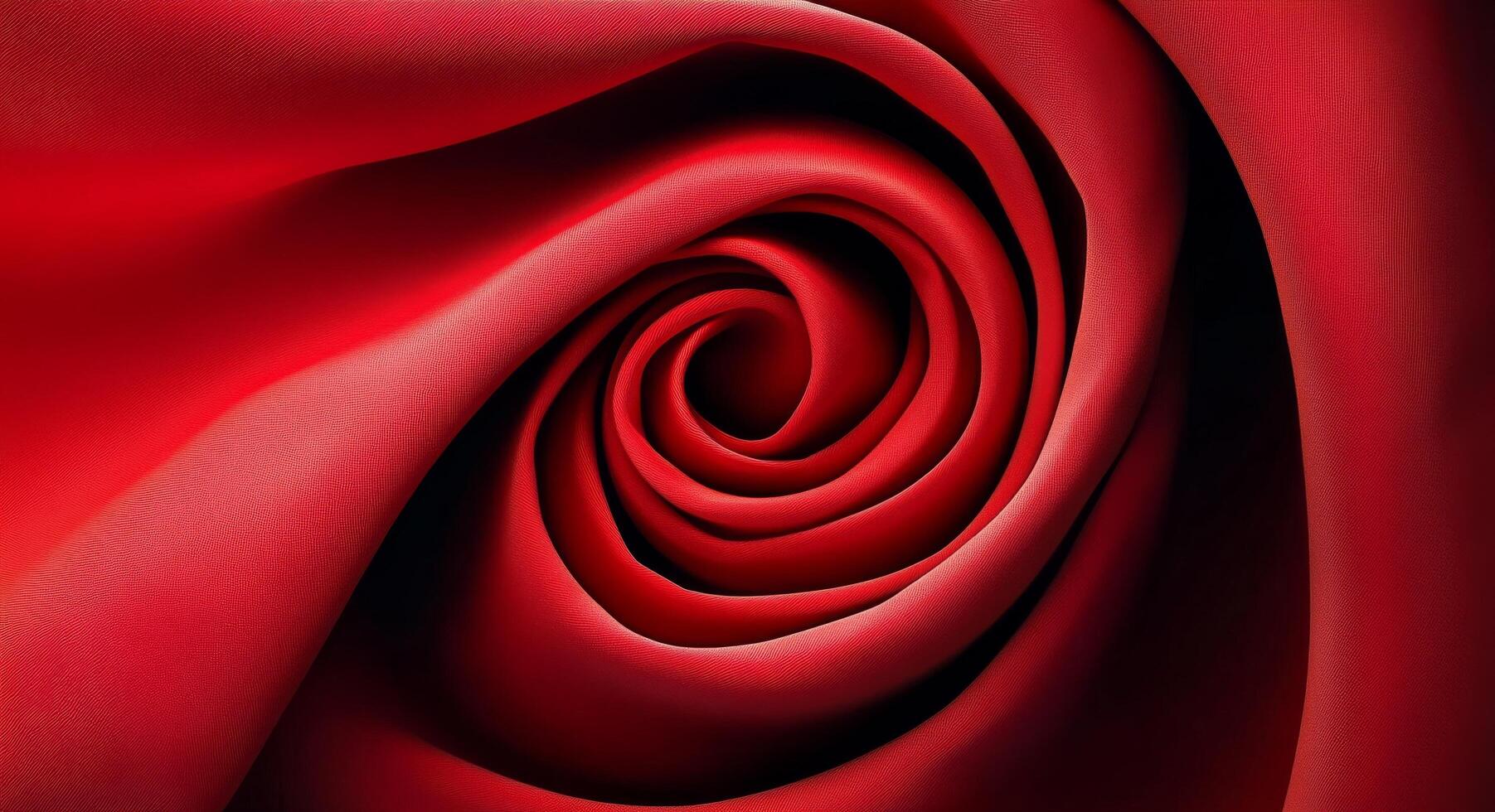 Close-up of a vibrant red rose petal displaying intricate details and natural curves in soft light photo