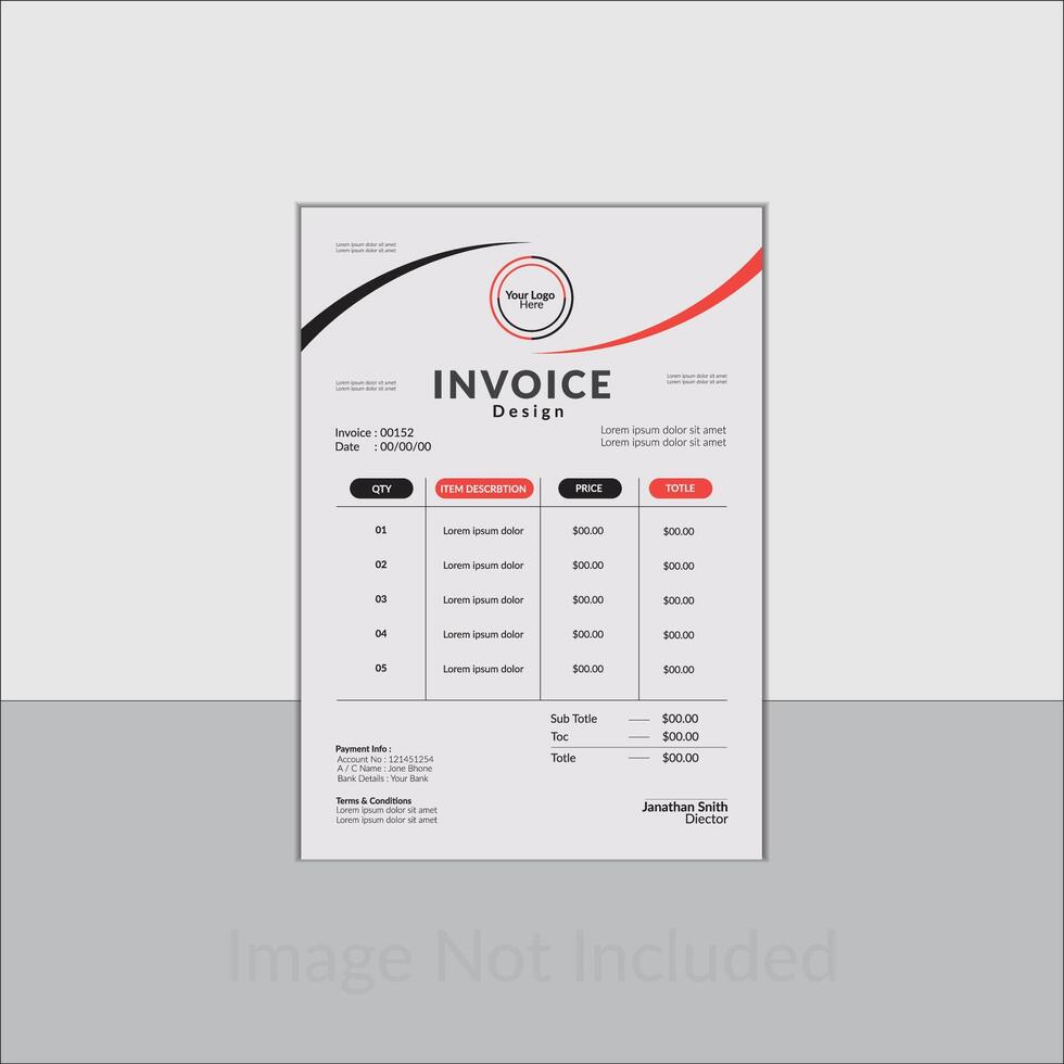 Unique Delivery of Goods Invoice template design. vector