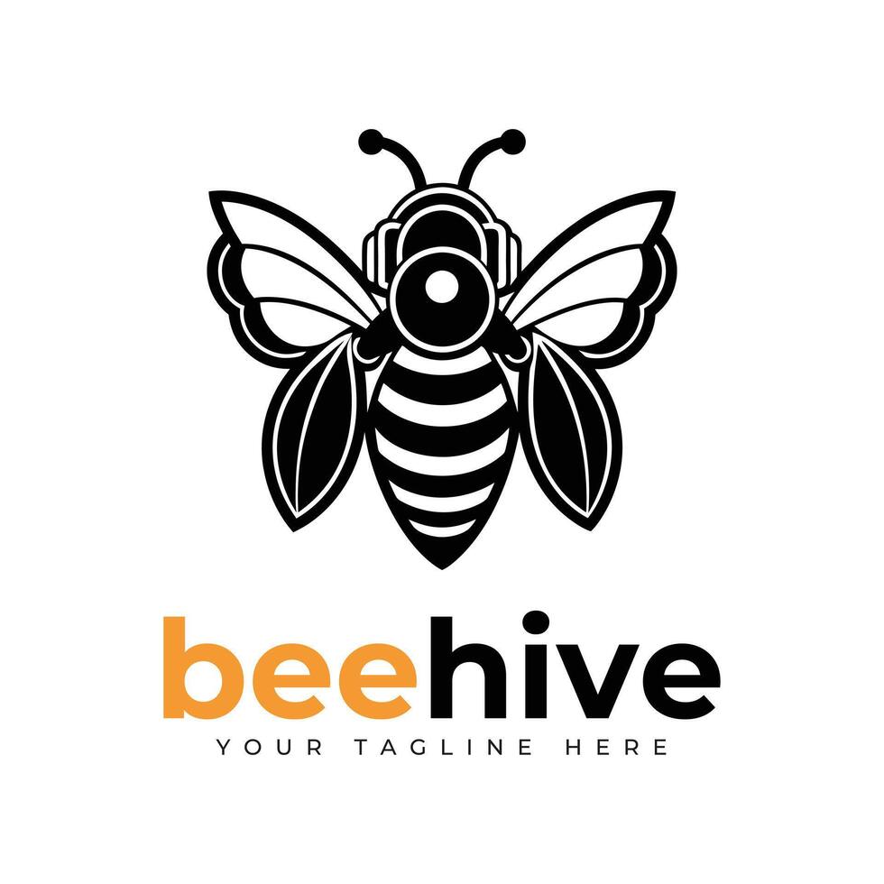 Bee hive logo design vector