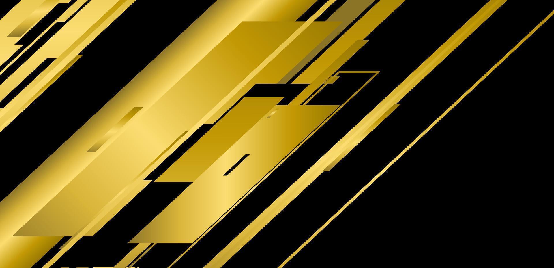 Golden lines on black background vector