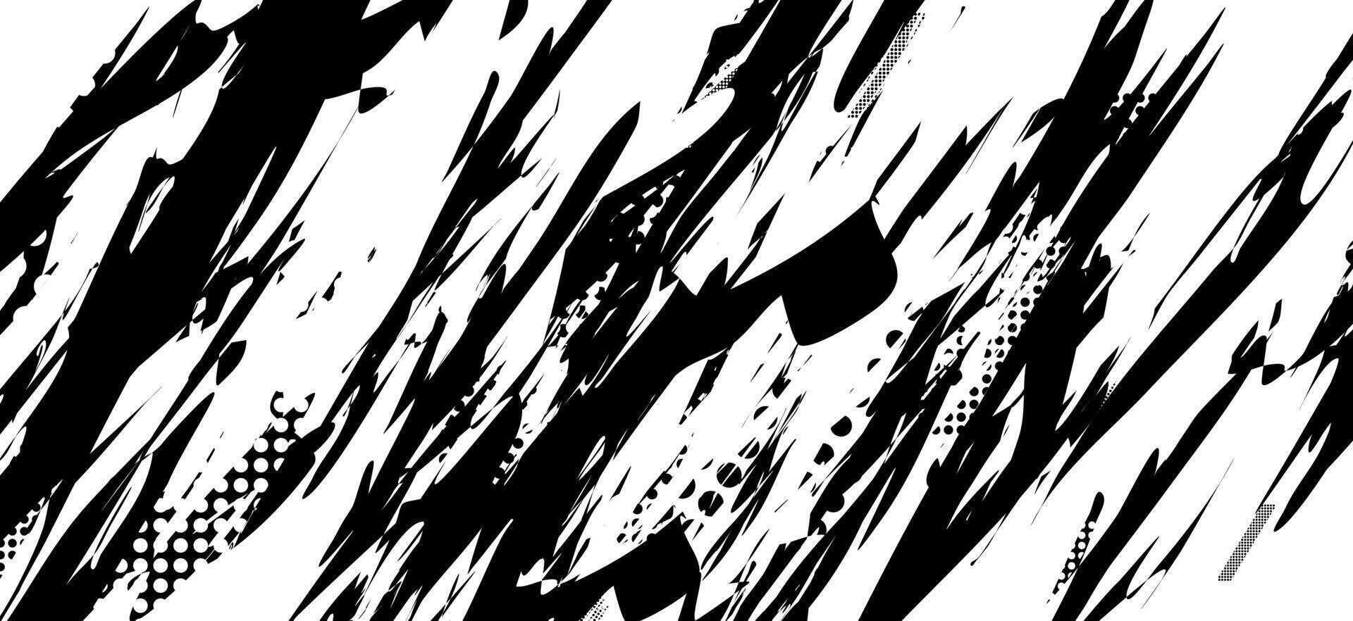 Black and white abstract background with many different shapes vector