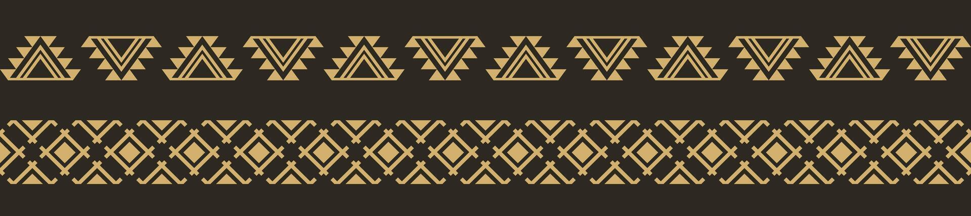 line pattern aztec gold in dark color, traditional textile pattern vector