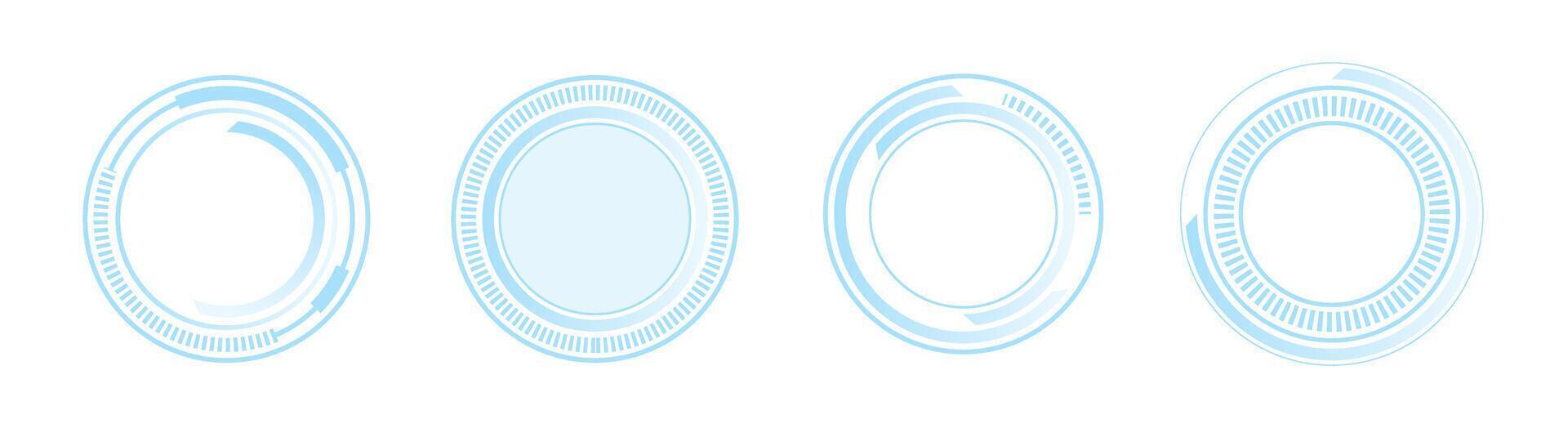 Circle technology frame border, futuristic digital shape border overlay vector