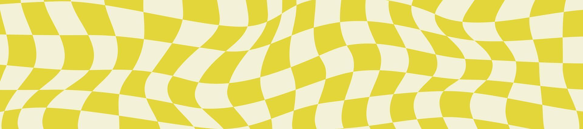 trippy retro tile yellow background checker board pattern vector