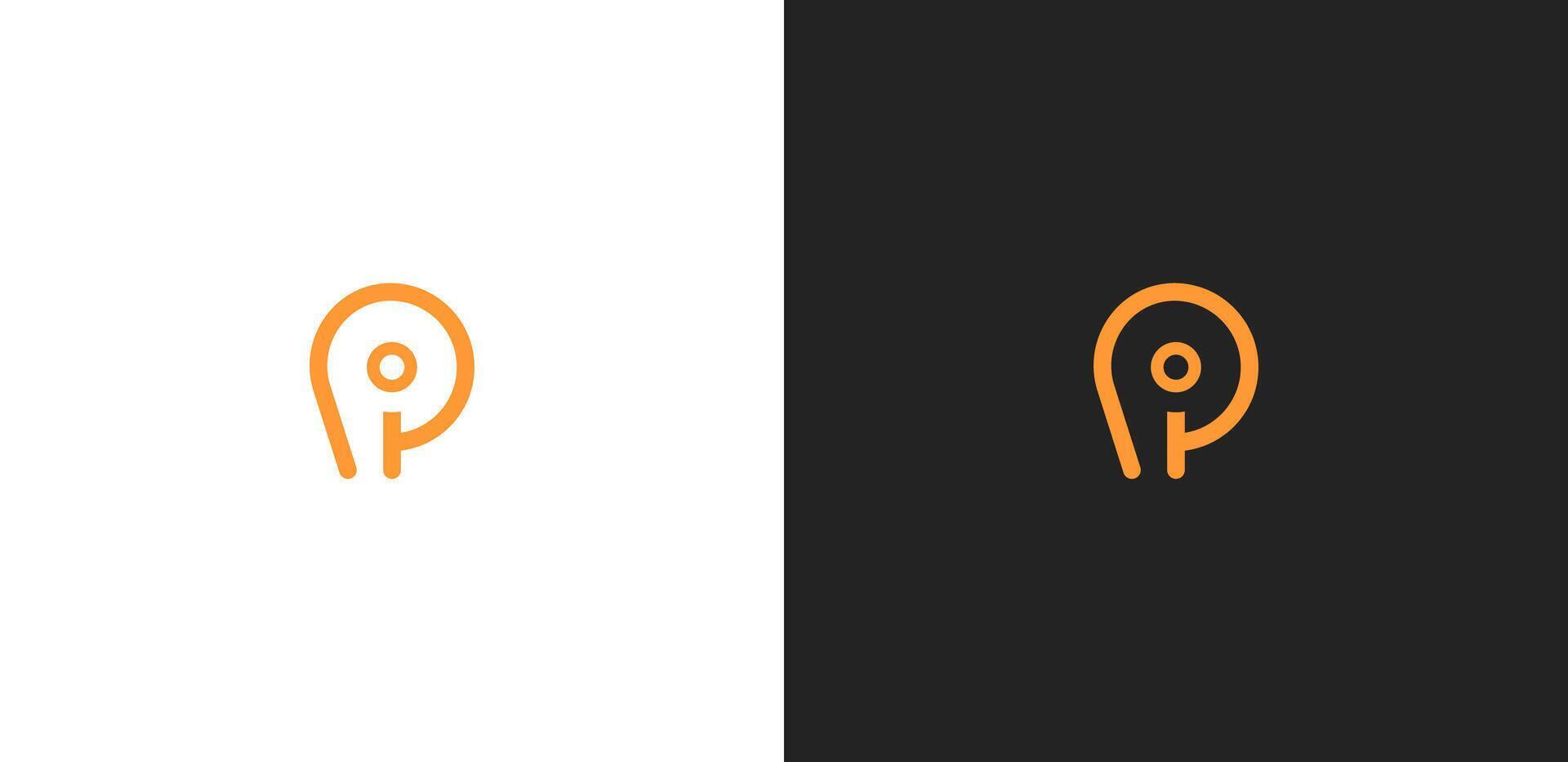 Letter I P logo template vector