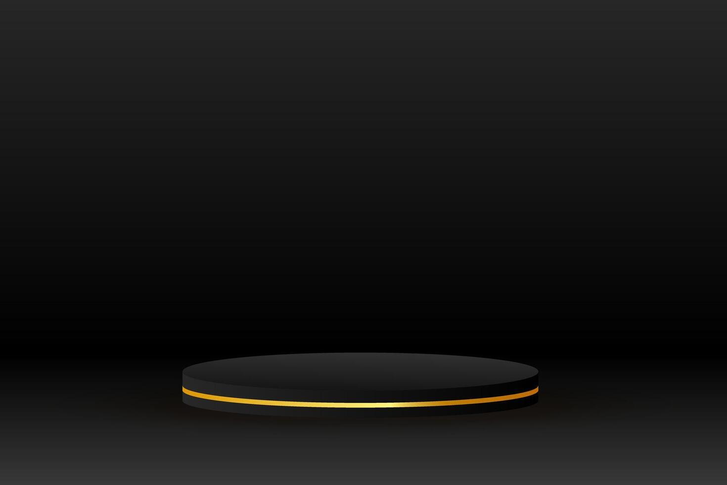 Black and gold podium with a black background vector