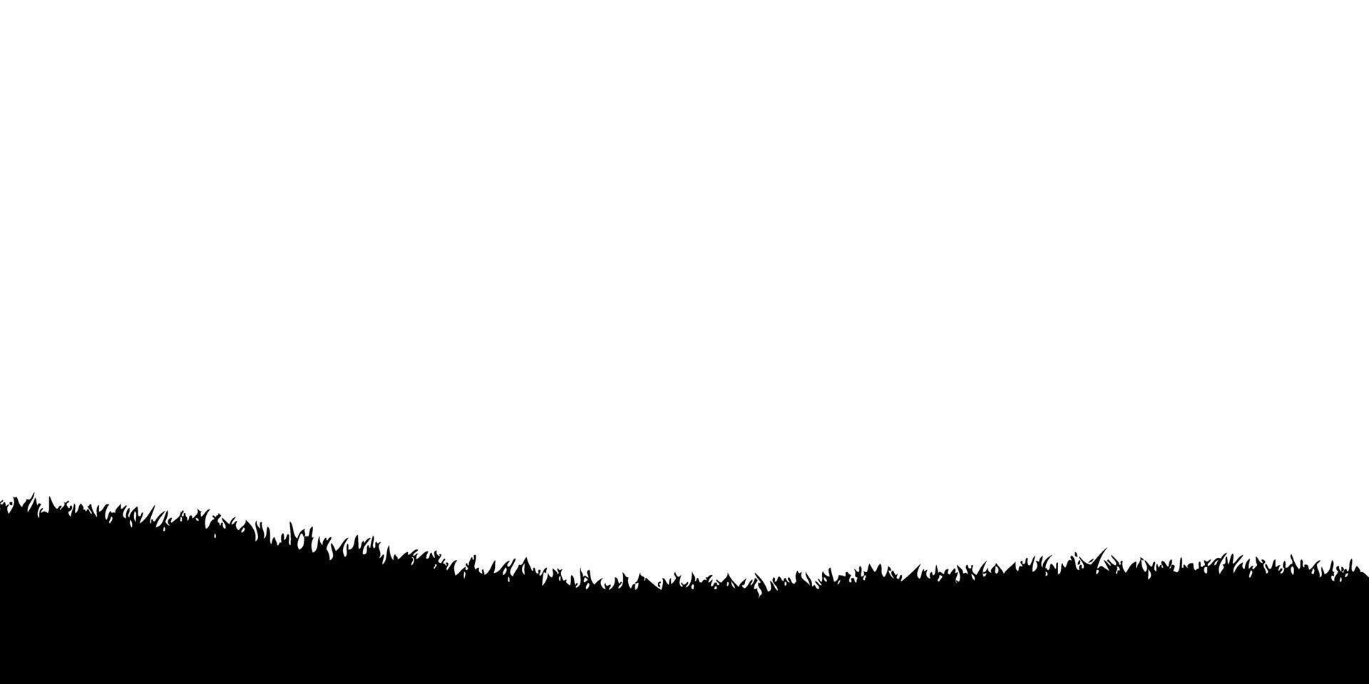A black and white silhouette of a grassy hill vector