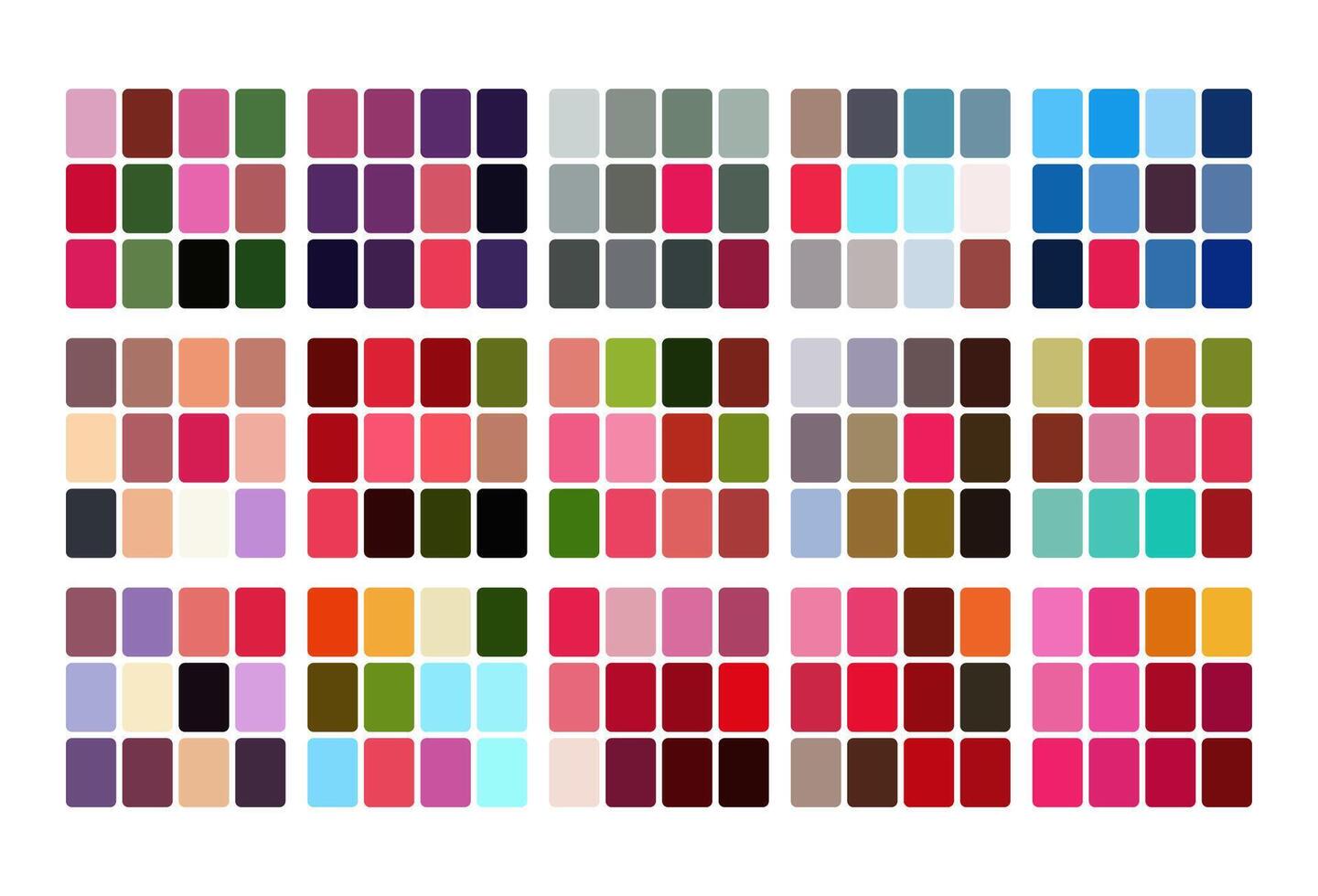 Amaranth color palette. Trend color palette guide template. Fit for fashion designers, business, and paints colors company. Match combinations. Eps 10. vector