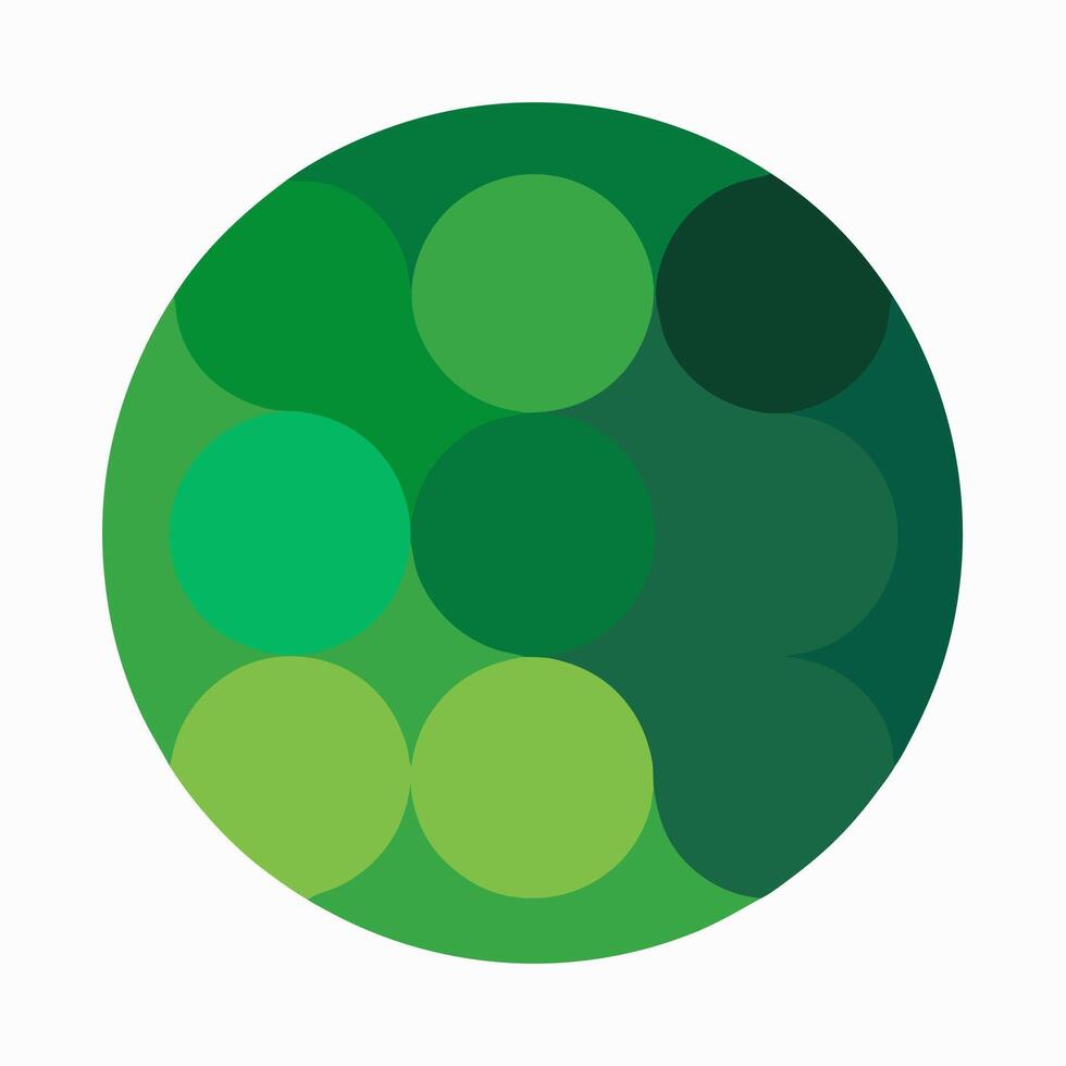 A green circle with circles on it vector