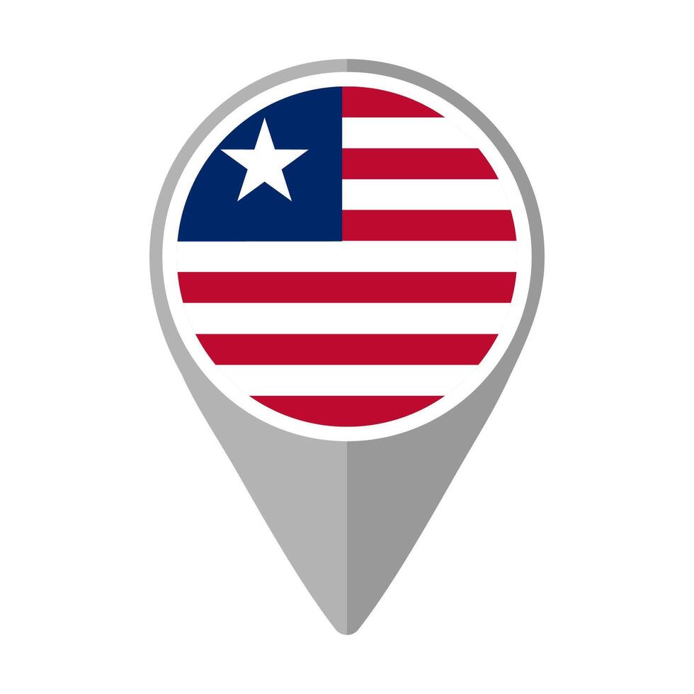 Liberia Flag on Location Pin vector