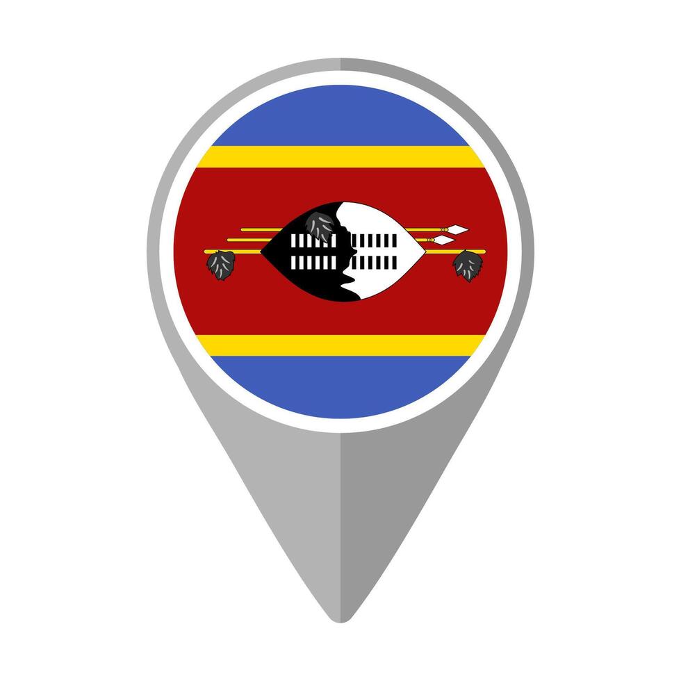 Eswatini Flag on Location Pin vector