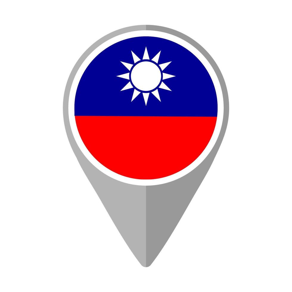 Taiwan Flag on Location Pin vector