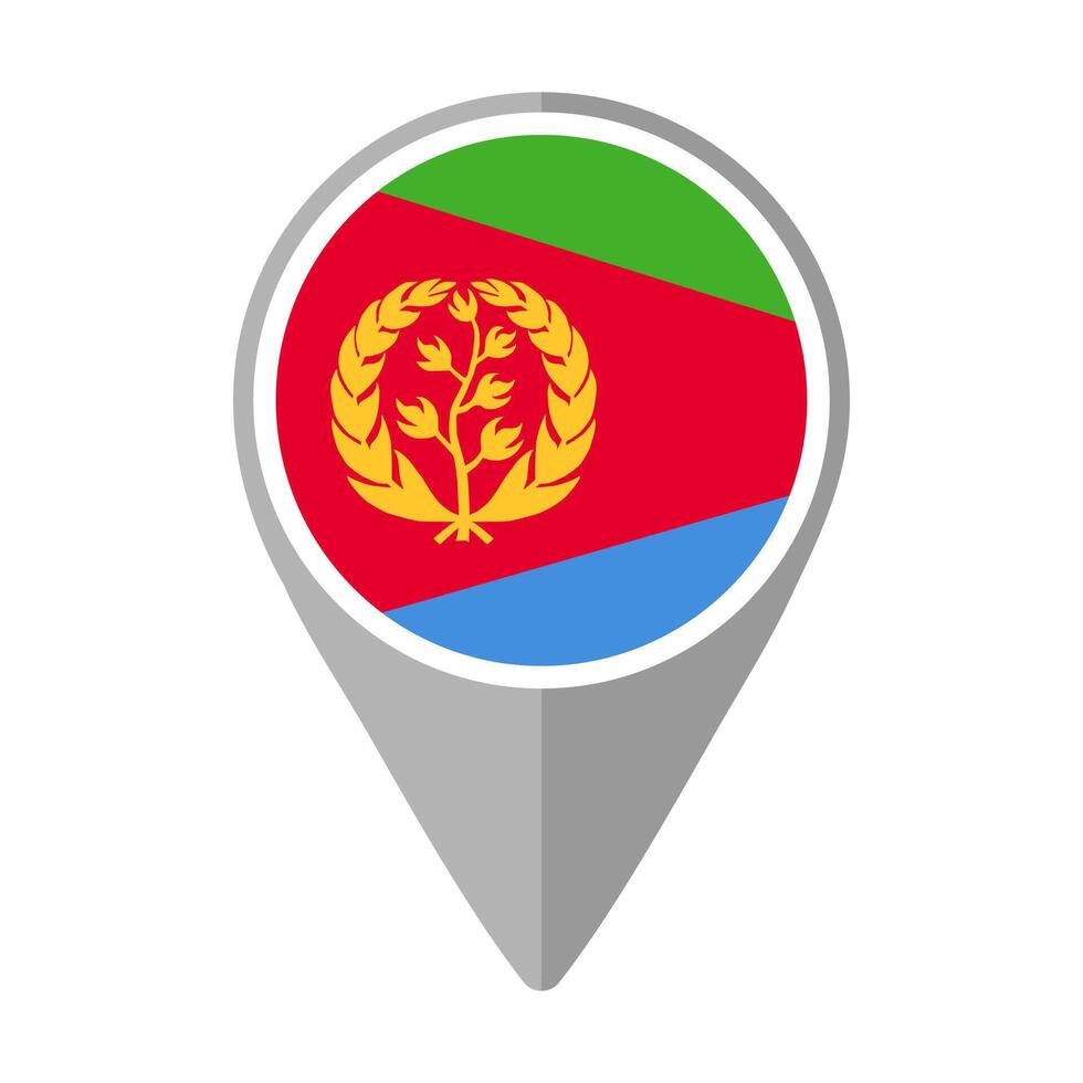 Eritrea Flag on Location Pin vector