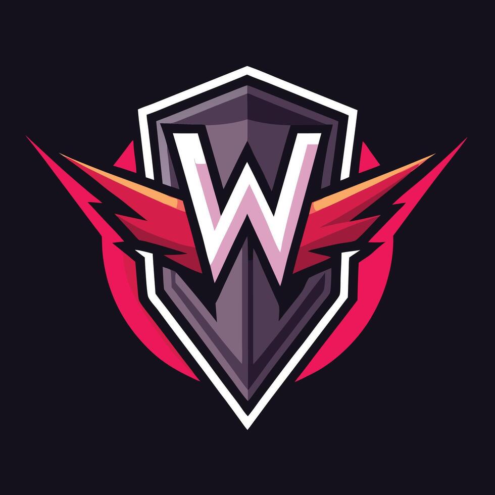 W gaming logo, W esport logo, W mascot logo vector
