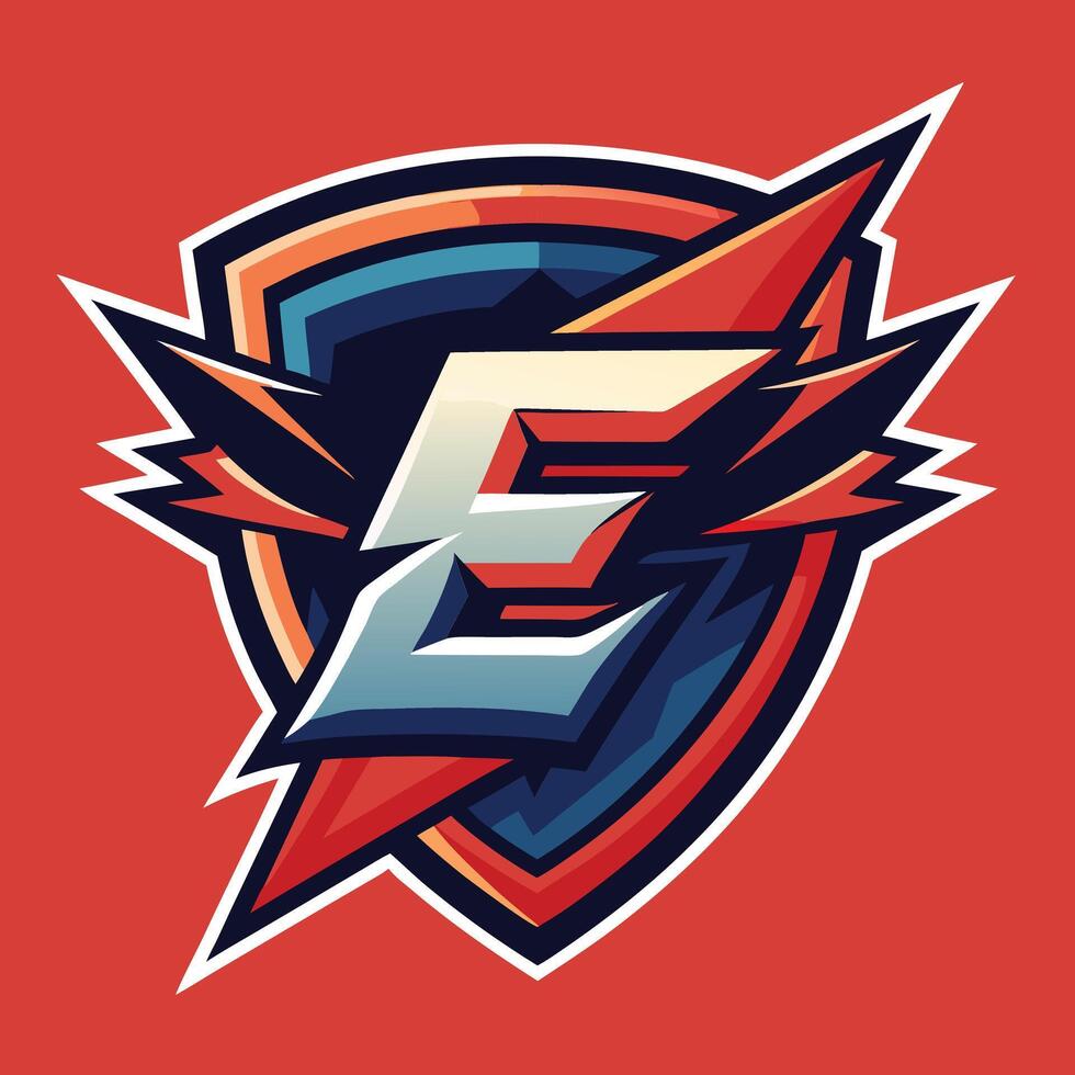 E gaming logo, E esport logo, E mascot logo vector