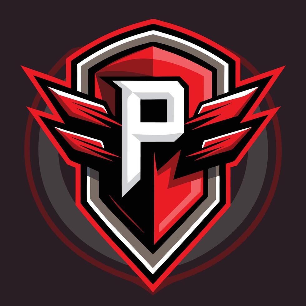 P gaming logo, P esport logo, P mascot logo vector