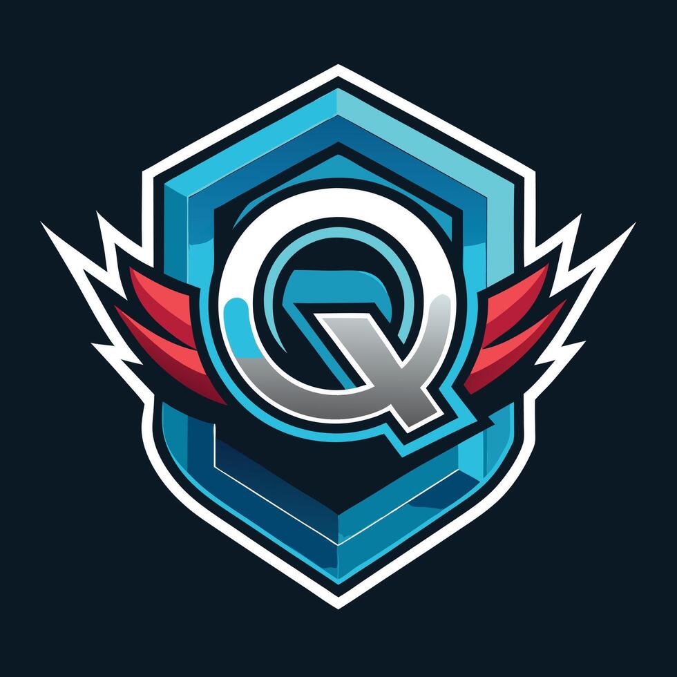 The q logo with wings on it vector