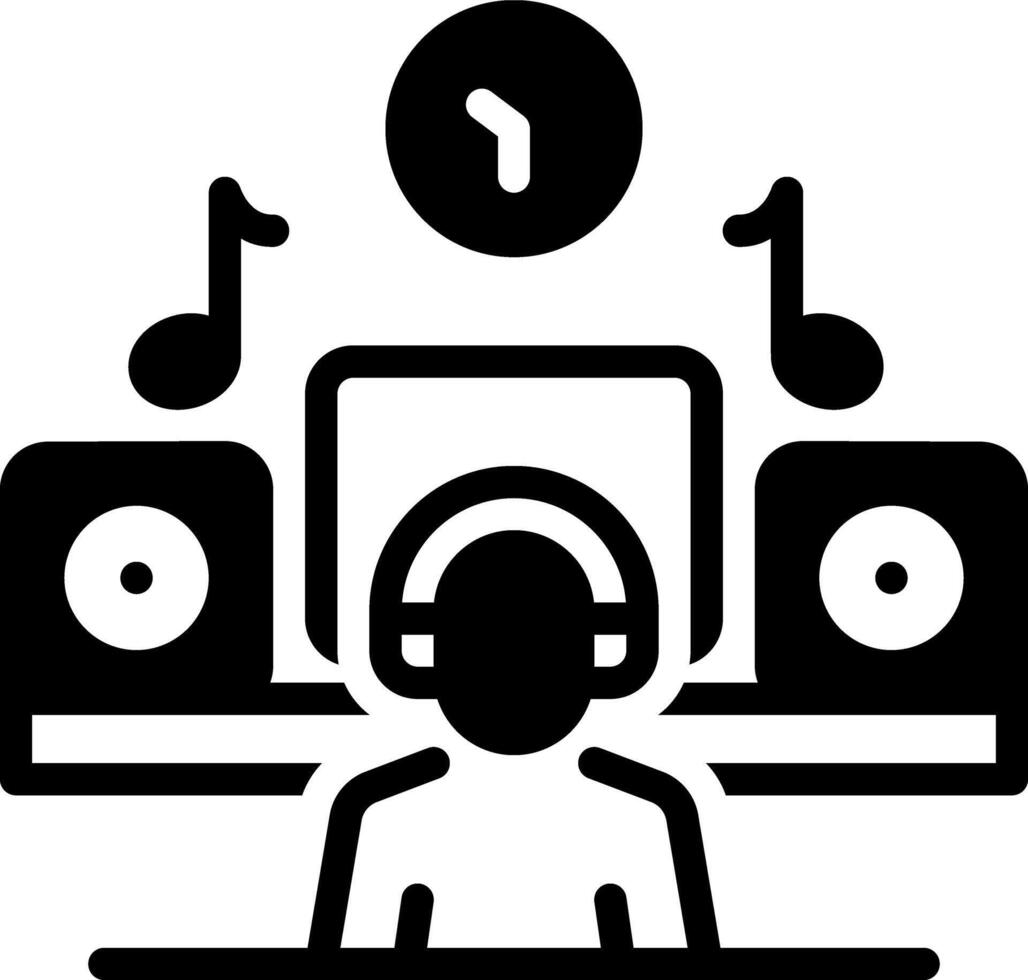Solid black icon for musician vector