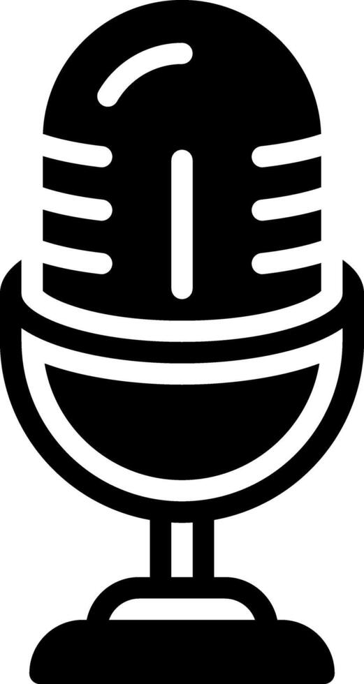 Solid black icon for microphone vector
