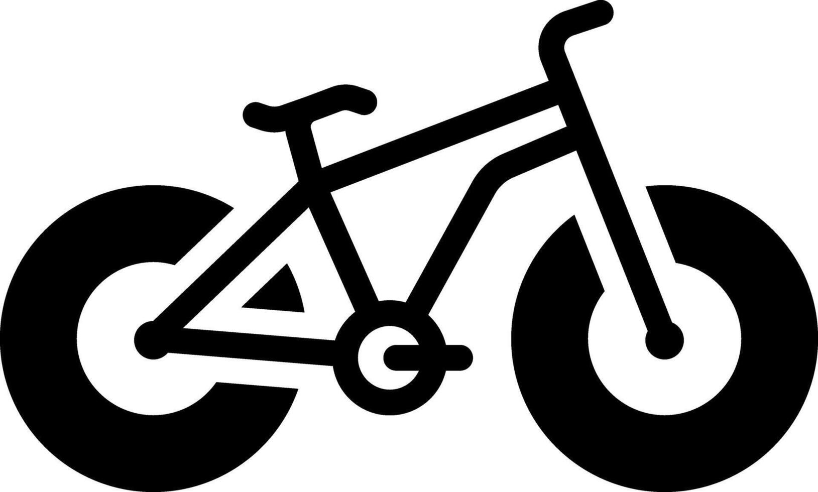 Solid black icon for bicycle vector