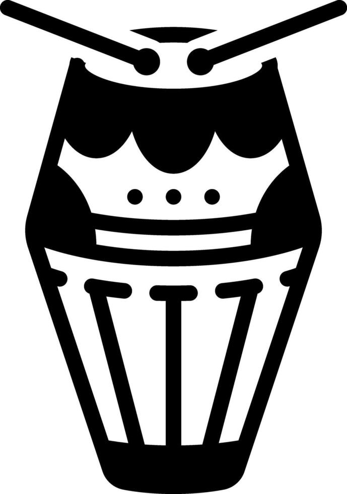 Solid black icon for drum vector