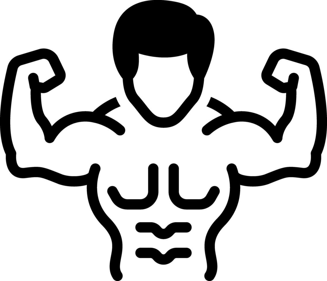 Solid black icon for strong vector