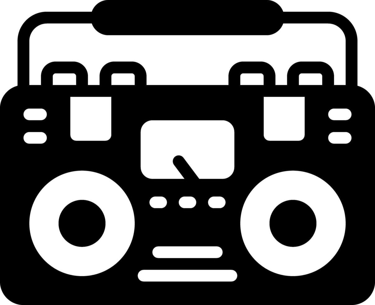 Solid black icon for radio vector