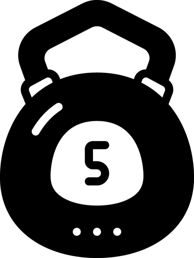 Solid black icon for kettlebell vector