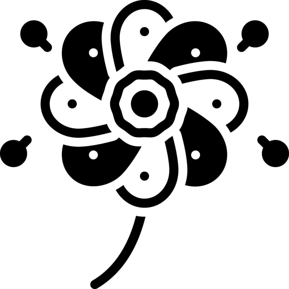Solid black icon for pollen vector