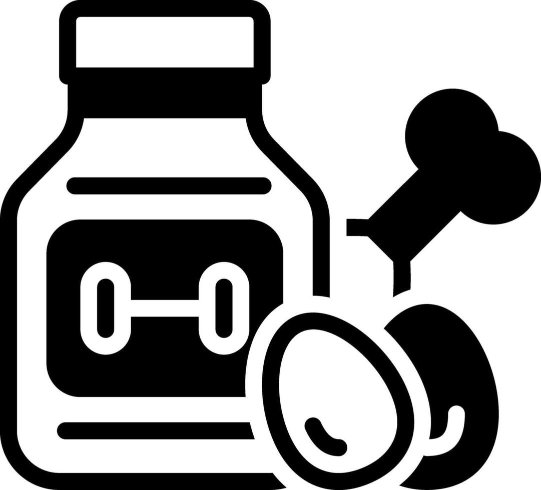 Solid black icon for protein vector